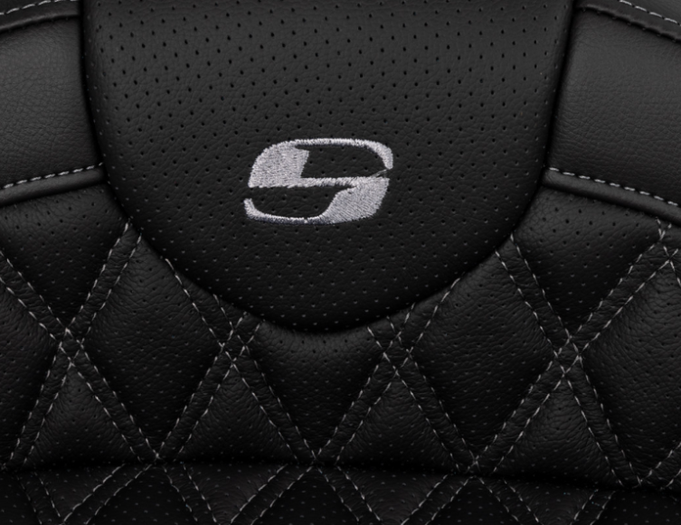 SADDLEMEN 0801-1607 A808-07R-182GRE Roadsofa™ Lattice Stitch Seat with Backrest - Dark Gray Stitch - FL 08-23