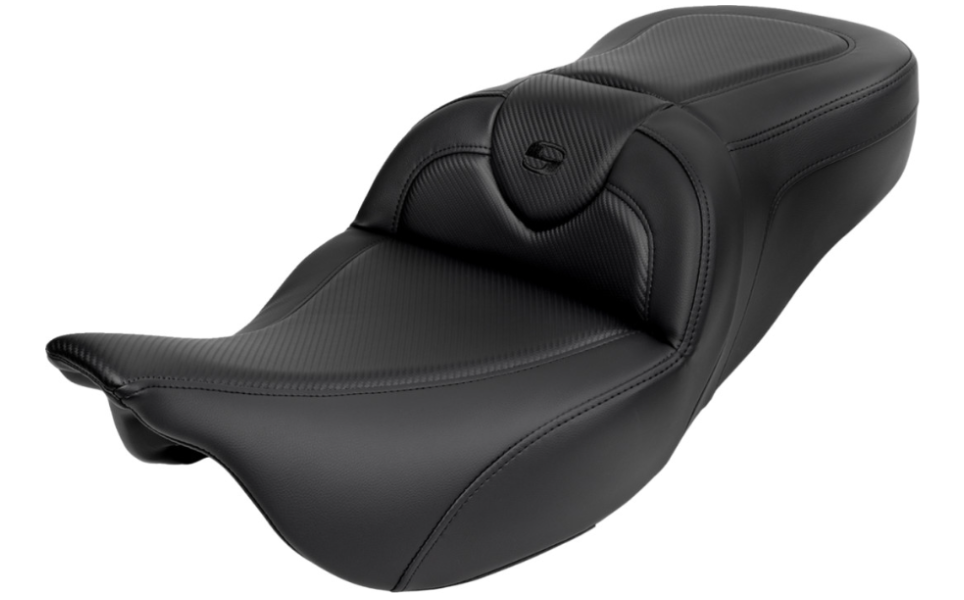 SADDLEMEN 0801-1616 A808-07B-185BLK Roadsofa™ Standard Reach Seat- without Backrest - Carbon Fiber - Black Stitch - 'FL 08-19