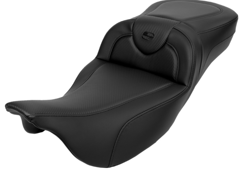 SADDLEMEN 0801-1626 A808-07R-186BLK Roadsofa™ Carbon Fiber Seat-Black Stitch - Backrest - FL 08-23