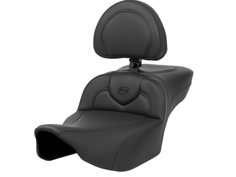 SADDLEMEN 0801-1638 823-07-188BR Roadsofa™ Extended Reach Seat  Black Stitch - with Backrest - FL 23-24