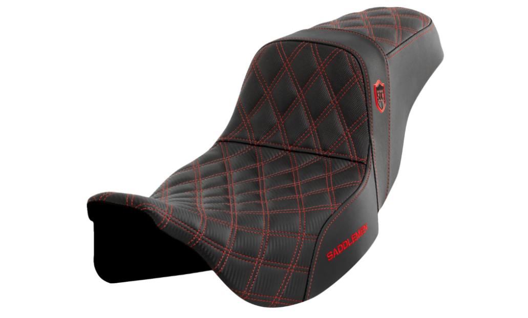 SADDLEMEN 0801-1659 SC80807RED Pro Series SDC Performance Grip Seat without Backrest - Red Stitch - FLH/FLT '08-'23