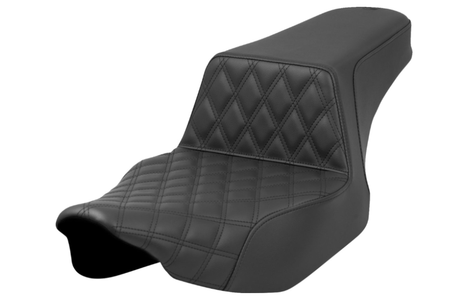 SADDLEMEN 0801-1681 823-07-172 Step-Up Seat  Front Lattice Stitch - Black - Road Glide/Street Glide 23-24