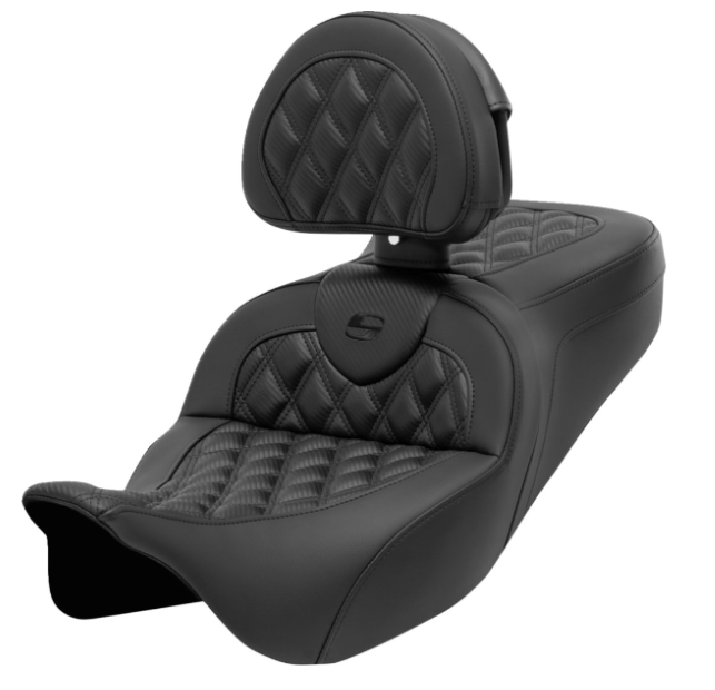 SADDLEMEN 0801-1694 808-07CF-182BR Roadsofa™ Seat  Lattice Stitch - Carbon Fiber - FL' 08-'23