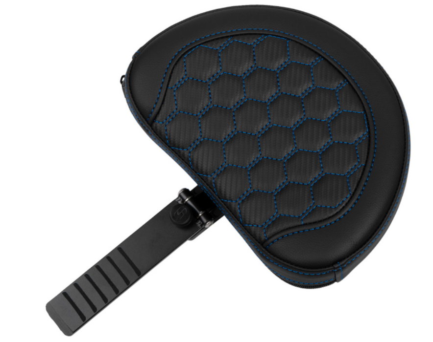 SADDLEMEN 0801-1763 823-07-190B1 Roadsofa™ Extended Reach Seat - with Backrest - Honeycomb - Blue Stitch - FLTR/FLHX 23-24