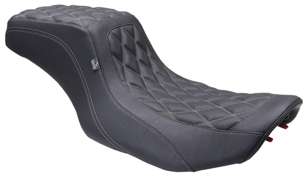 MUSTANG 0801-1904 88415GM Double Diamond Squareback Seat - One Piece 2-Up Squareback Seat - Double Diamond - Gunmetal Stitch