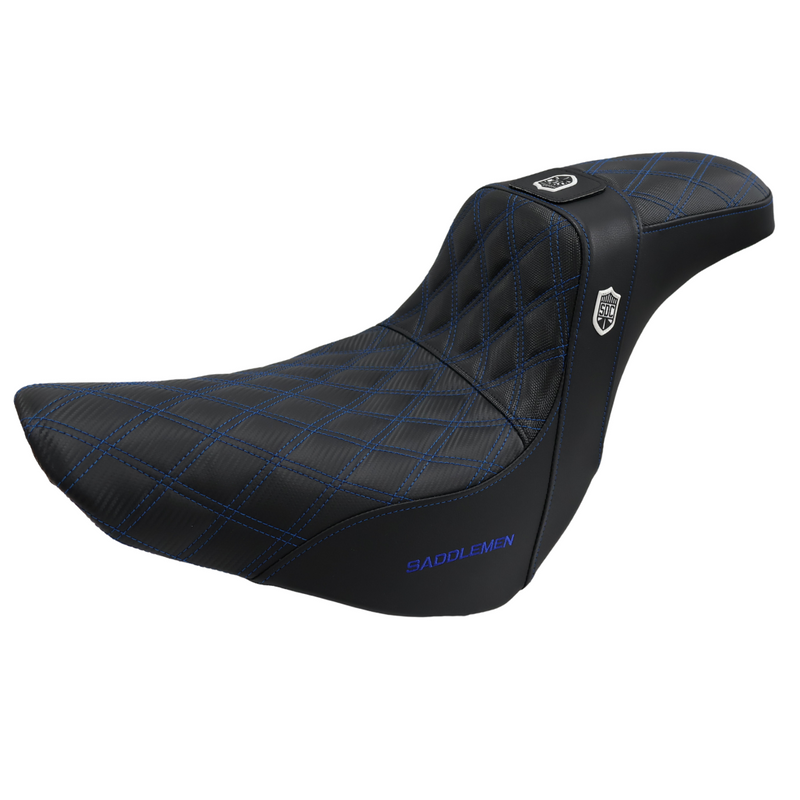 Saddlemen Blue Stitch 0802-1435 SC81829DBRT Pro Series SDC Performance Grip Seat Backrest For Harley Softail 2018-2025