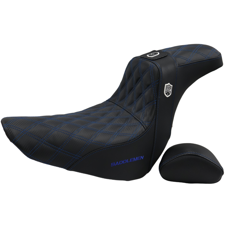 Saddlemen Blue Stitch 0802-1435 SC81829DBRT Pro Series SDC Performance Grip Seat Backrest For Harley Softail 2018-2025