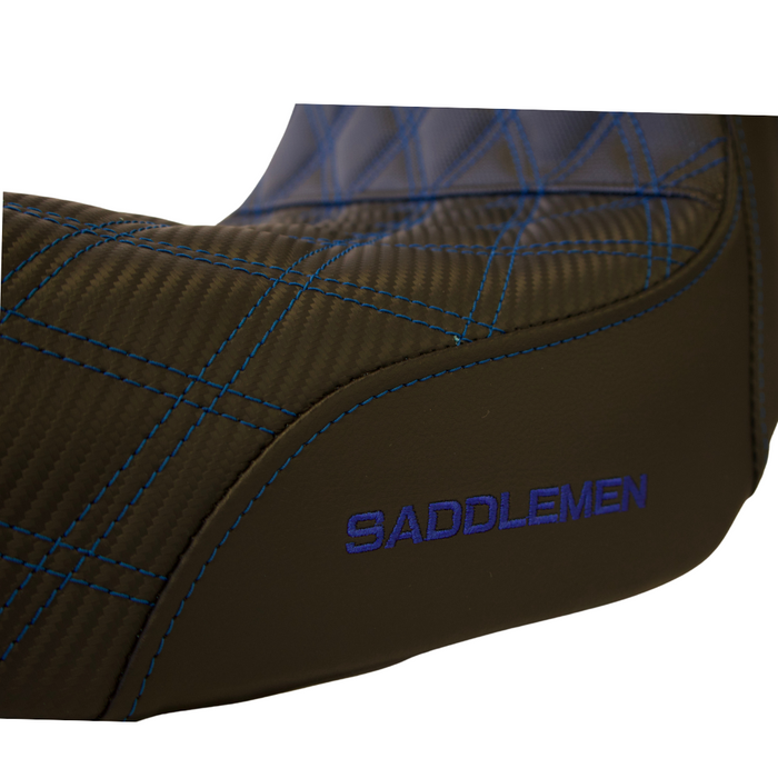 BLUE STITCH SADDLEMEN 0803-0629 SC80604DB Pro Series SDC Performance Gripper Seat - Full Lattice Stitch/Lumbar Gripper