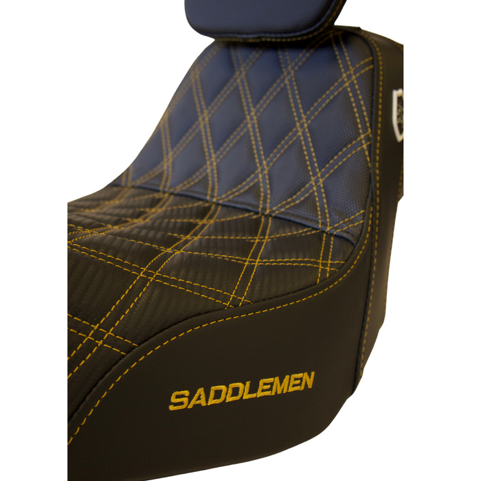 GOLD STITCH SADDLEMEN 0803-0630 SC80604DBKRT Pro Series SDC Performance Seat w/ Backrest - Full Lattice Stitch/Lumbar Gripper