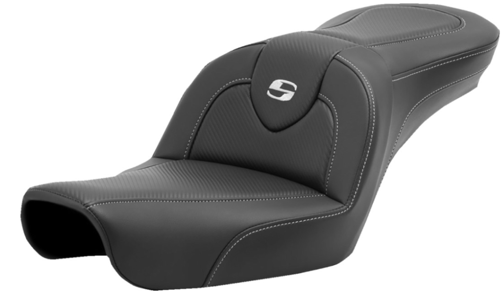 SADDLEMEN 0803-0709 806-04-187 Roadsofa™ Standard Reach Seat without Backrest - Black/Black Stitching - FXD '06-'17