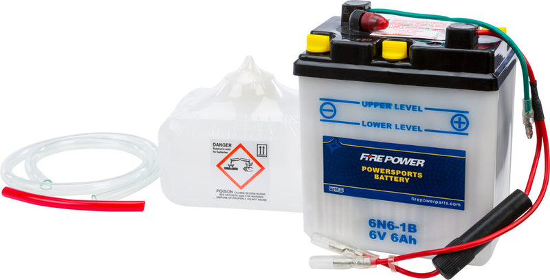 Fire Power 490-2050 6N6-1B BATTERY W/ACID 6N6-1B 6V