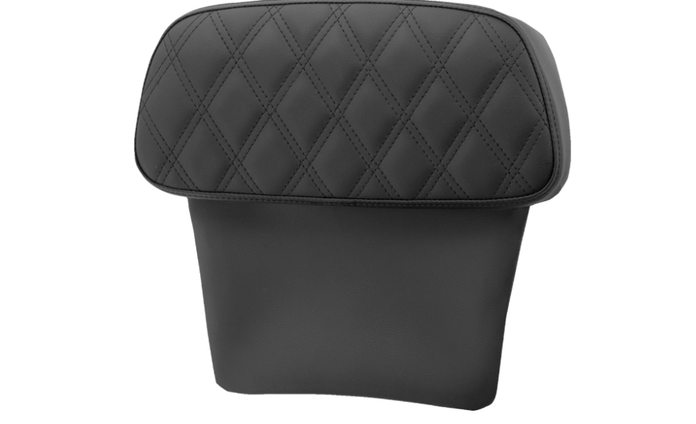 SADDLEMEN 0822-0555 814-07-CPACK-SU Chopped Tour Pak Backrest Pads Step-Up - Black w/ Black Lattice Stitch - FLT/FLH '14-'23