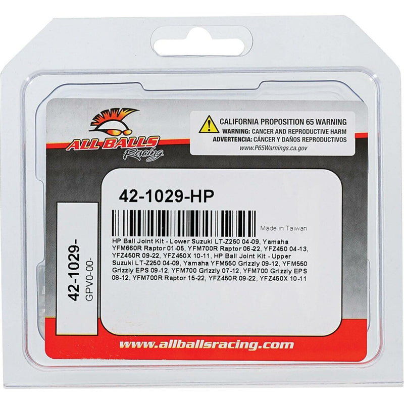 All Balls Ball Joint Kit HP - 42-1029-HP For Yamaha ATVs 2001-2025 | Suzuki 250 QuadSport 2004-2009