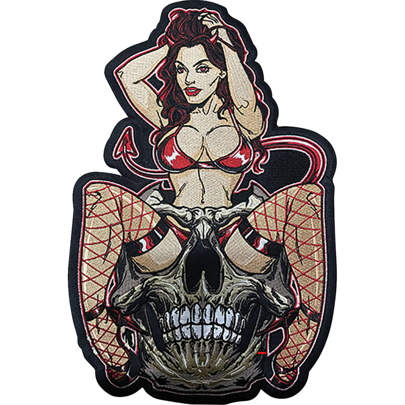 LETHAL THREAT 2840-0178 LT30251 Devil Girl Embroidered Patch large