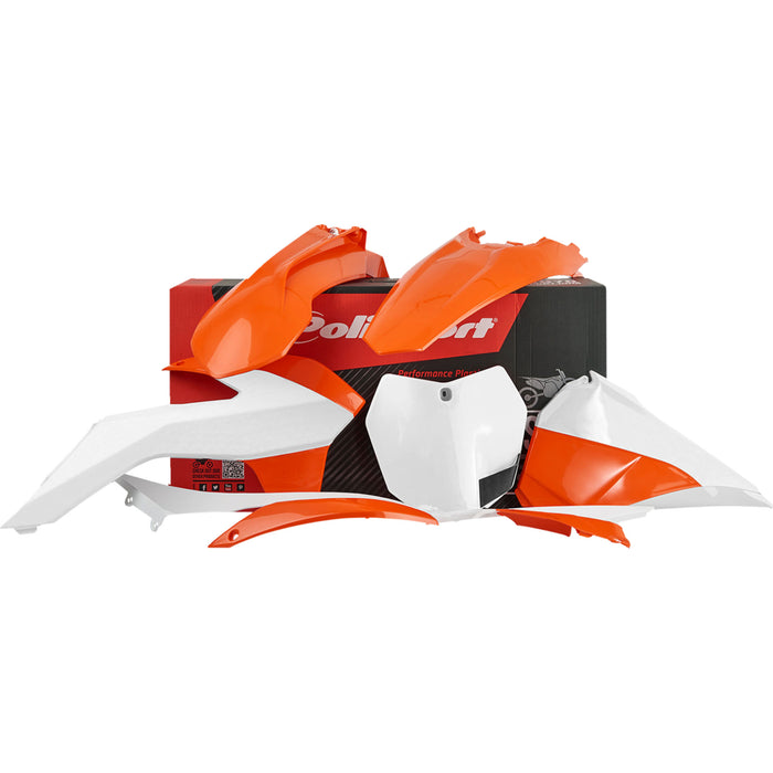POLISPORT 0520-1621 90638 Body Kit For KTM Body Kit - '15 OEM Orange/White - SX/SX-F/XC
