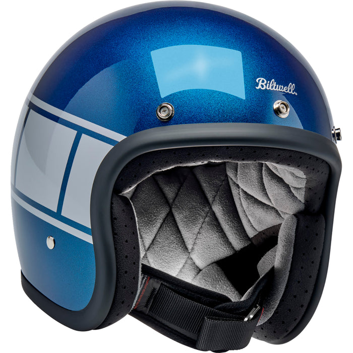 BILTWELL Bonanza Holeshot Helmet - Metallic Blue/Silver