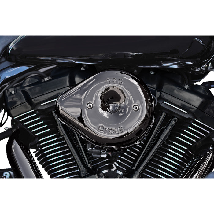 S&S CYCLE 1014-0370 170-0779 Stealth Teardrop Air Cleaner Cover - M8 - Lava Chrome