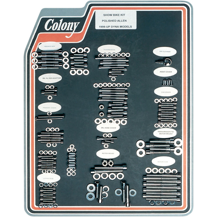 COLONY DS-189712 1001P Bolt Kit motor transmission - polished - flt