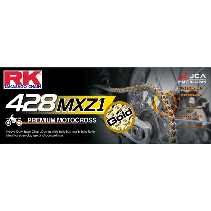 RK 1221-0475 GB428MXZ1-118 428 MXZ1 Chain 428 MXZ1 - Chain - 118 Links - Gold