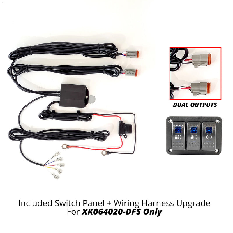 Xk Glow 653-0062 XK064-WIRE-3OP 3 SWITCH ROCKER PANEL 3 OUTPUT WIRE STROBE COMBO