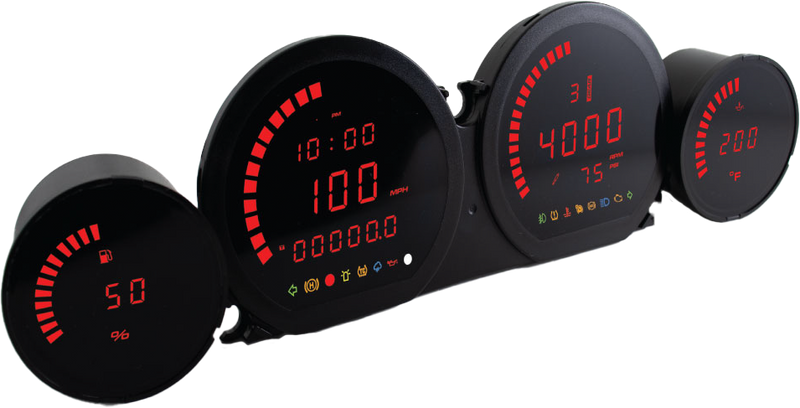 Koso North America 28-61048 BA064921 4 PIECE RED LED GAUGES `14-22 FLHT FLHX FLTR
