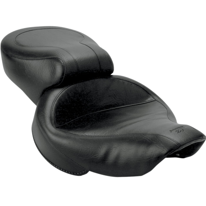 MUSTANG 0803-0222 75111 Vintage Style Seat - Wide - Smooth - Black - Dyna