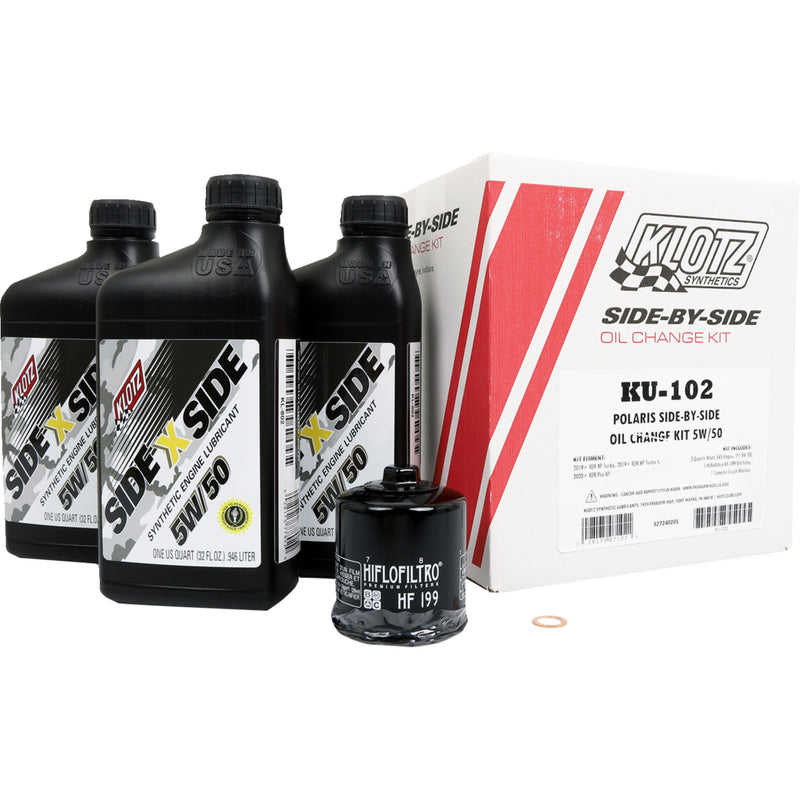 Klotz Oil Oil Change Kit - 'KU-102 Polaris RZR 2019-2024