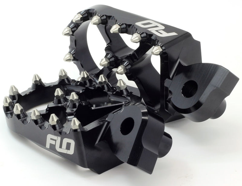 Flo Motorsports PRO Series Foot Pegs Black - FPEG-801BLK Cobra Dirt Bikes 2007-2025