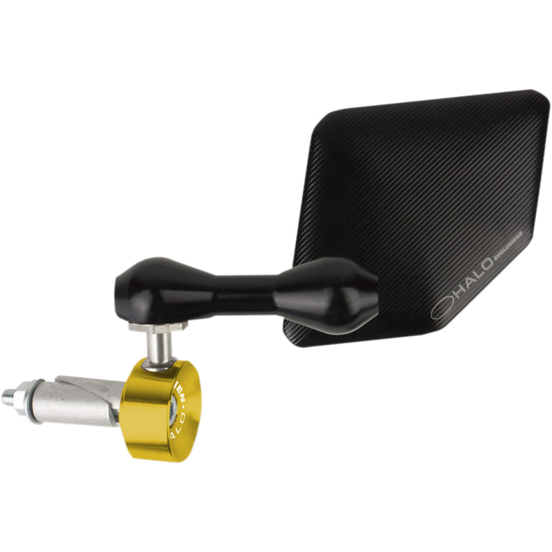 DRIVEN RACING 0640-1077 DHBML-GD Halo Stainless Steel Bar End Mirror Halo Mirror - Gold - Left