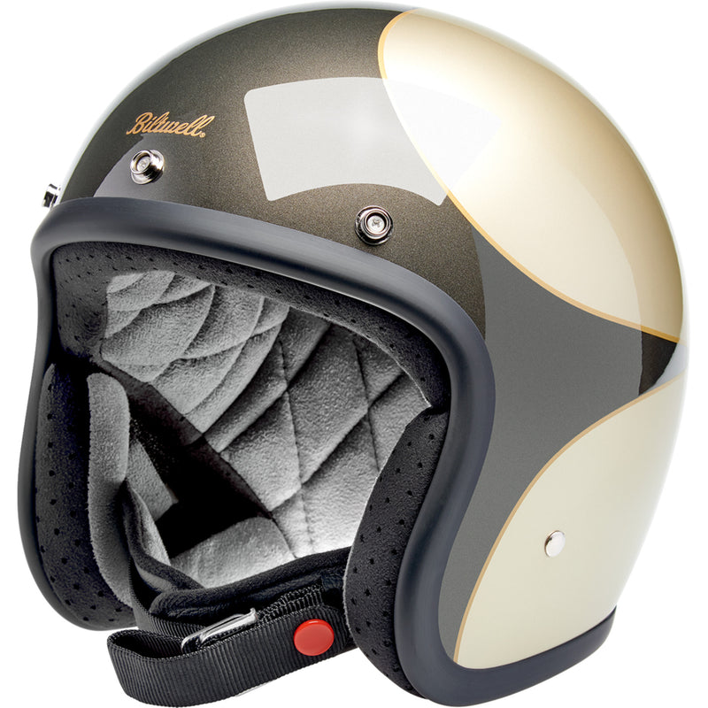 BILTWELL Bonanza Scallop Helmet - Metallic Charcoal/Champagne