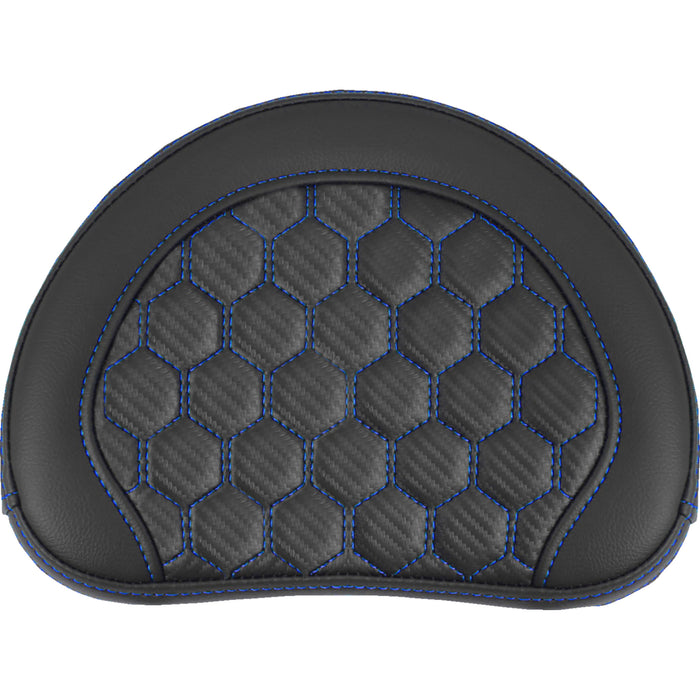 SADDLEMEN 0822-0579 051349BLU RoadSofa™ Sissy Bar Pad - Honeycomb - Blue Stitching