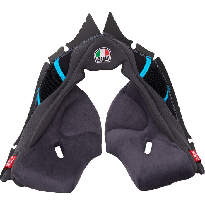 AGV 0134-3324 201850005623GXL Pista GP RR Helmet Cheek Pads Pista GP RR Cheek Pads - Gray/Cyan - XL