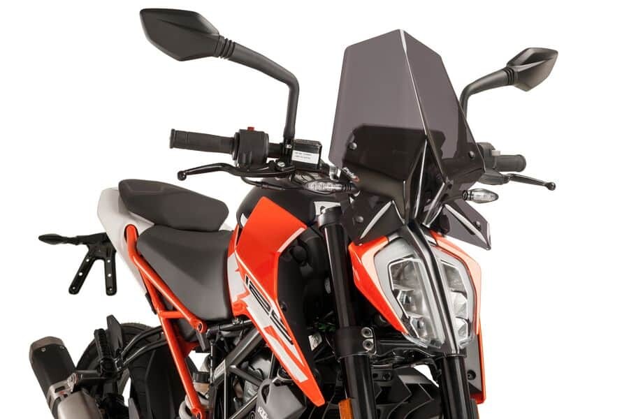 Puig Hi-Tech Parts Windscreen Racing Dark Smoke - 9514F KTM 390 Duke 2017-2023