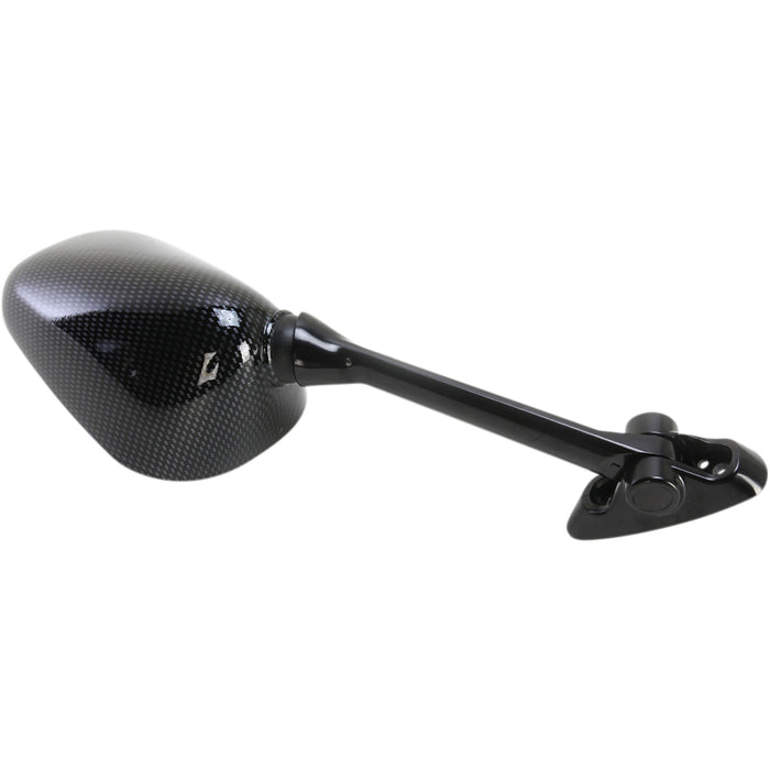 EMGO 0640-1067 20-97204 Carbon Fiber Mirror Mirror - Side View - Black/Carbon Fiber - Rectangle - Left - Suzuki
