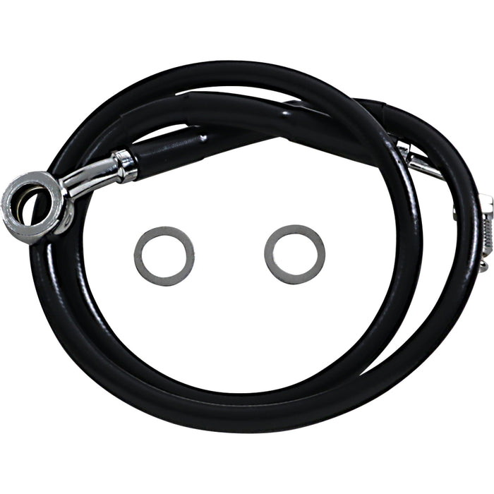 DRAG SPECIALTIES 1741-5834 Extended Length Stainless Steel Brake Line Brake Line - +8" - Black - '18-'23 Softail