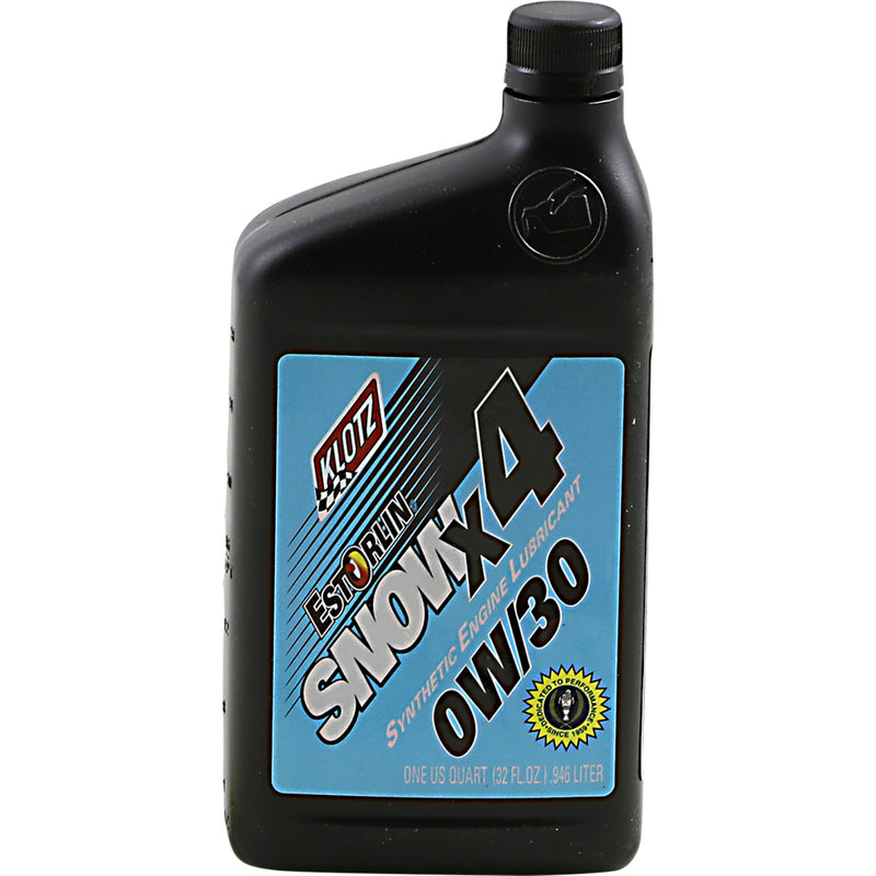 KLOTZ OIL 3601-0134 KE830 Snow X4® Pure Estorlin® Synthetic 4-Stroke Engine Oil X4 Snow Oil - 0W-30 - 1 U.S. quart