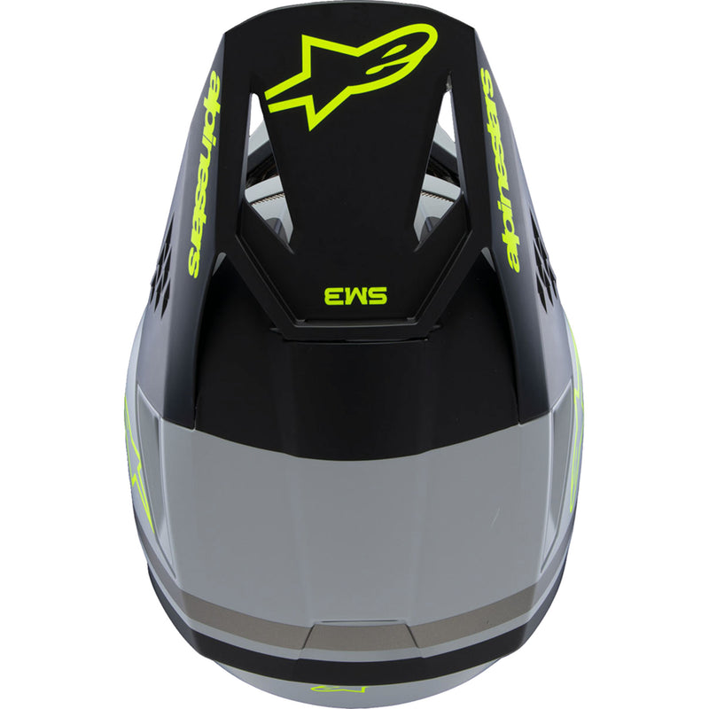 ALPINESTARS Youth SM3 Radium Helmet - Matte Gray/Black/Yellow Fluo