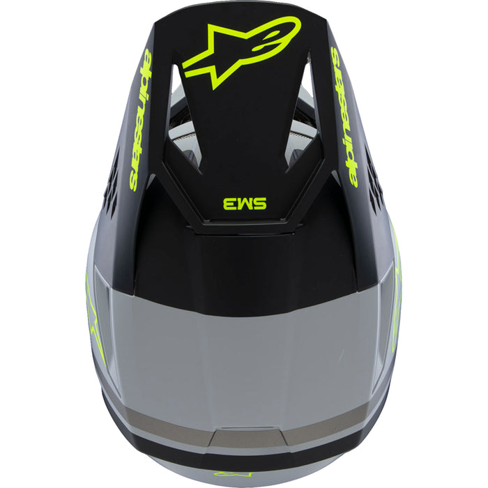 ALPINESTARS Youth SM3 Radium Helmet - Matte Gray/Black/Yellow Fluo