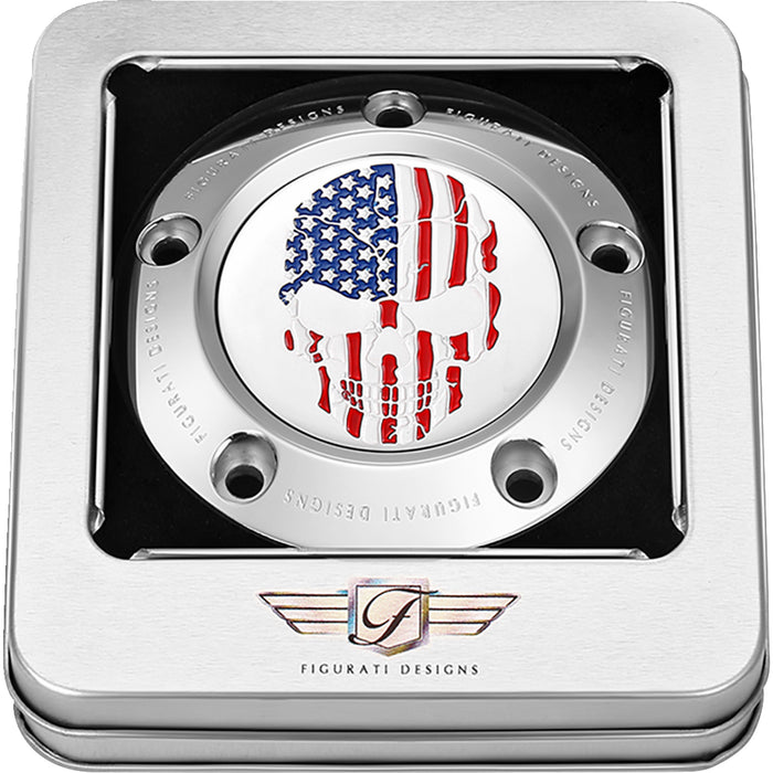 FIGURATI DESIGNS 0940-2084 FD24-TC-5H-SS Timing Cover 5 hole - skull - stainless steel