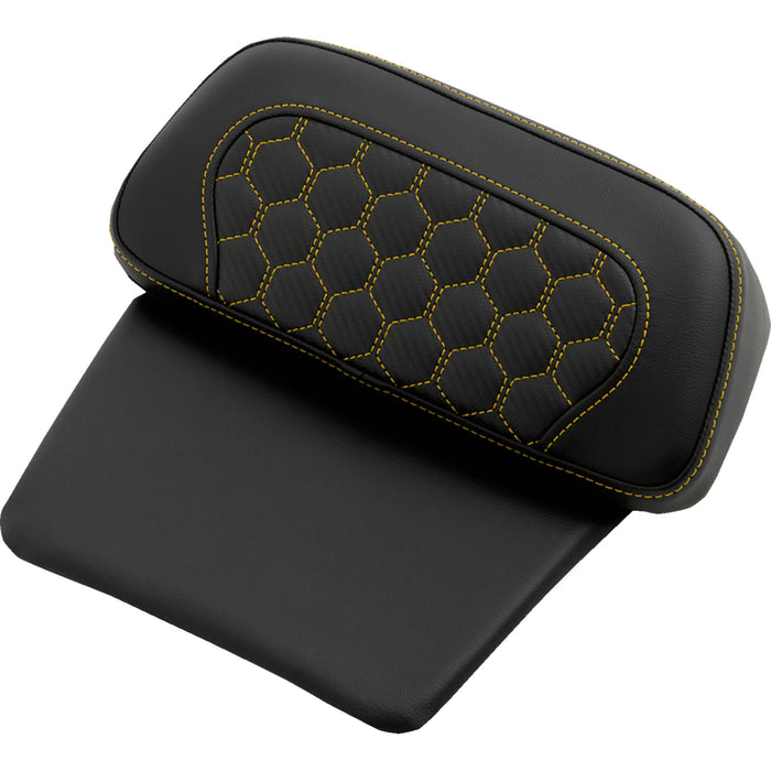 SADDLEMEN 0822-0601 814-07C-HC-GOL - Honeycomb Chopped Tour Pak Pad - Gold Stitching - FLH/FLT 14-24