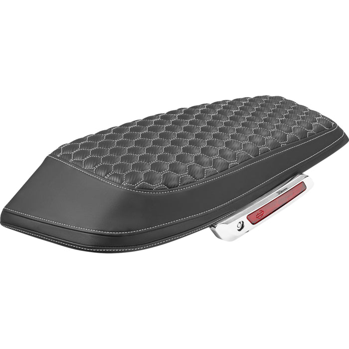 SADDLEMEN 3501-2351 L870-23-19006 Saddlebag Lid Covers honeycomb - white stitch - flh/flt '23-'25