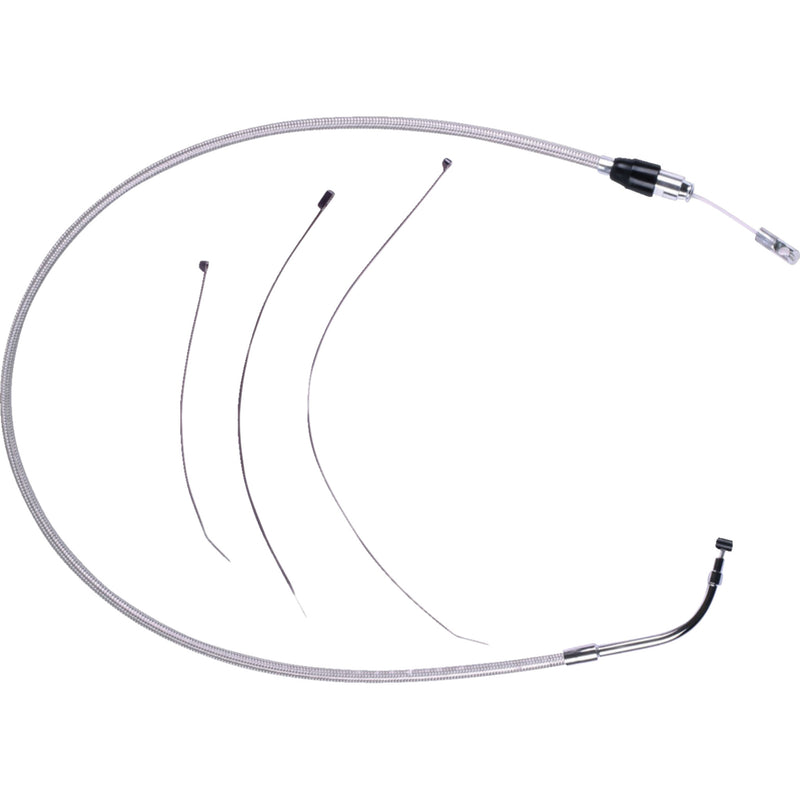 Magnum Shielding Polished Stainless Quick Connect Upper Clutch Cable 49-1/4" - 523910HE For Harley Road Glide 2023-2026
