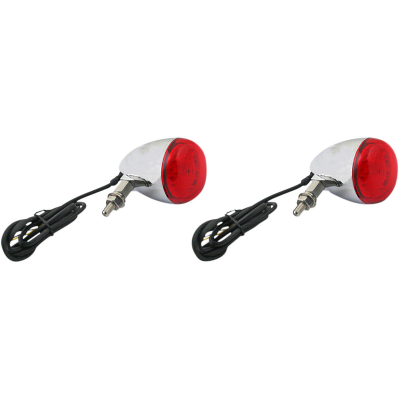 CUSTOM DYNAMICS 2020-1740 PB-UNV-RTS-RR-C ProBEAM® Universal LED Bullet Bezel Turn Signals ProBEAM® Universal Turn Signals - Chrome/Red