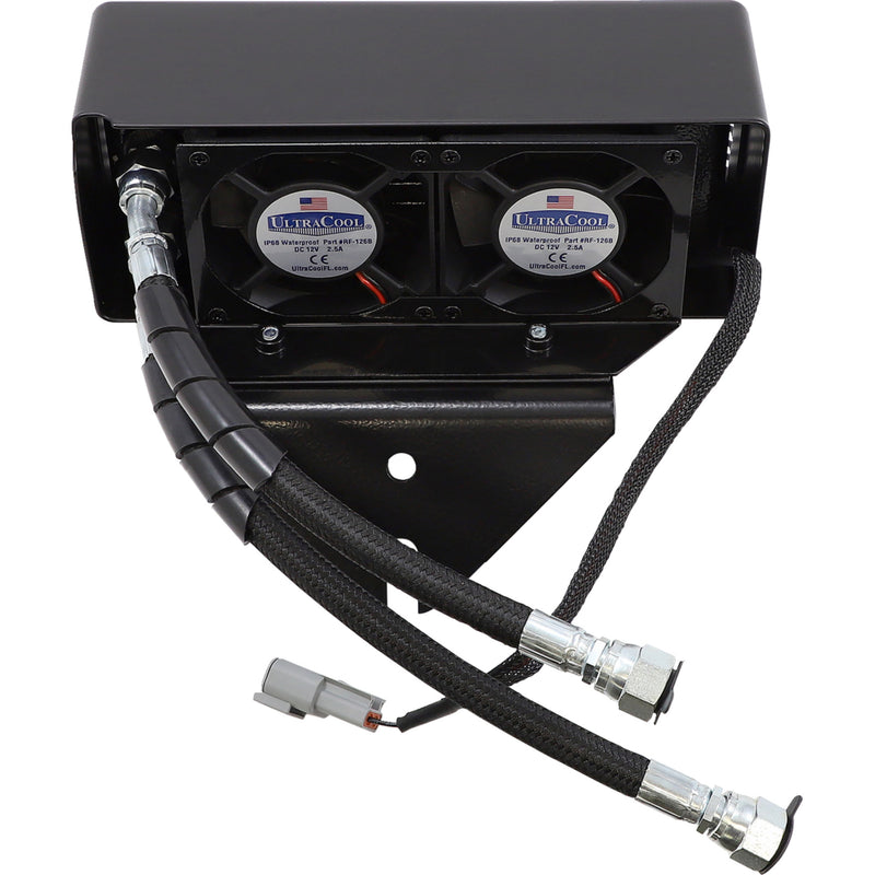 Ultracool Below Regulator Mount Oil Cooler Kit With Fan For S&S T Series Engines Gloss Black Dyna - DY-1GSS For Harley Dyna 1993-2017