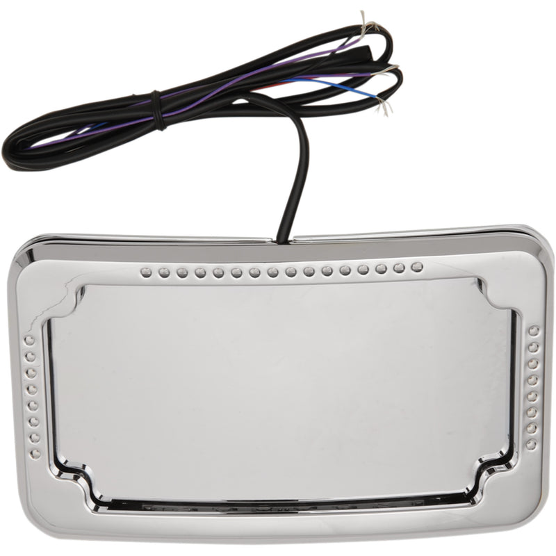 CYCLE VISIONS 2030-0941 CV-4640 Curved Slick Signals License Plate Frame with 3-Hole Backing Plate License Plate Mount - Lighted Frame