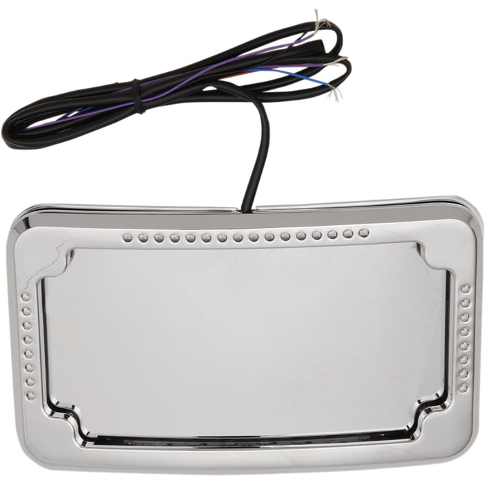CYCLE VISIONS 2030-0941 CV-4640 Curved Slick Signals License Plate Frame with 3-Hole Backing Plate License Plate Mount - Lighted Frame