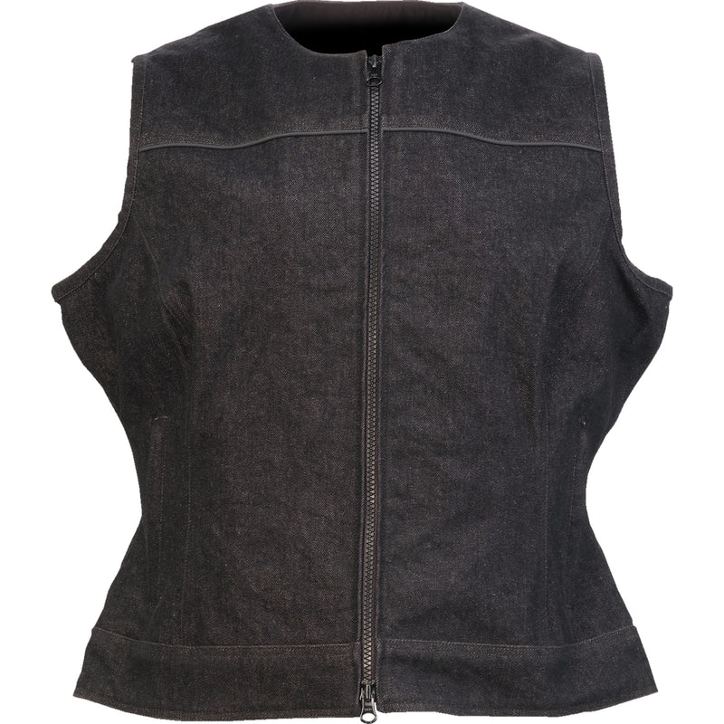 Z1R Women's Denim Vest Black