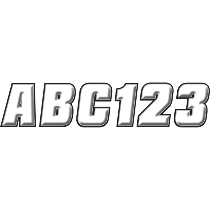 HARDLINE WHBLK500 WHBLK500 Snowmobile ID Kit Sticker Kit - 2" - White/Black