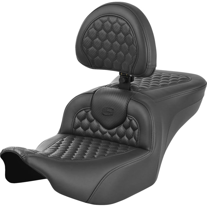 SADDLEMEN 0801-1748 823-07-189B0 Roadsofa™ Seat - with Backrest - Honeycomb - FLTR/FLHX 23-24