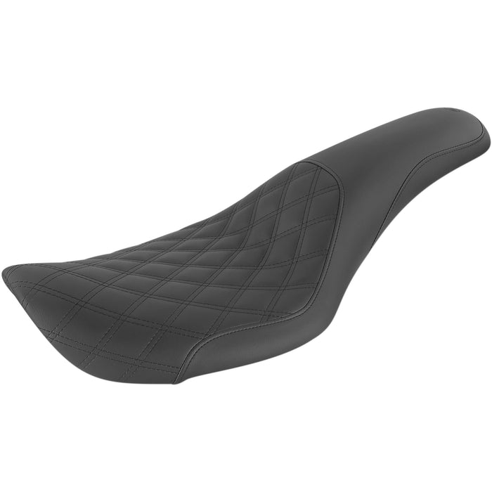 SADDLEMEN 0803-0636 896-05-149 Profiler™ Lattice Stitch Seat - Front Lattice/Rear Smooth - Black - FXDWG